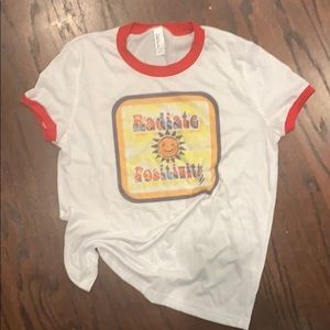 Women’s Small “Radiate Positivity” Baseball Tee